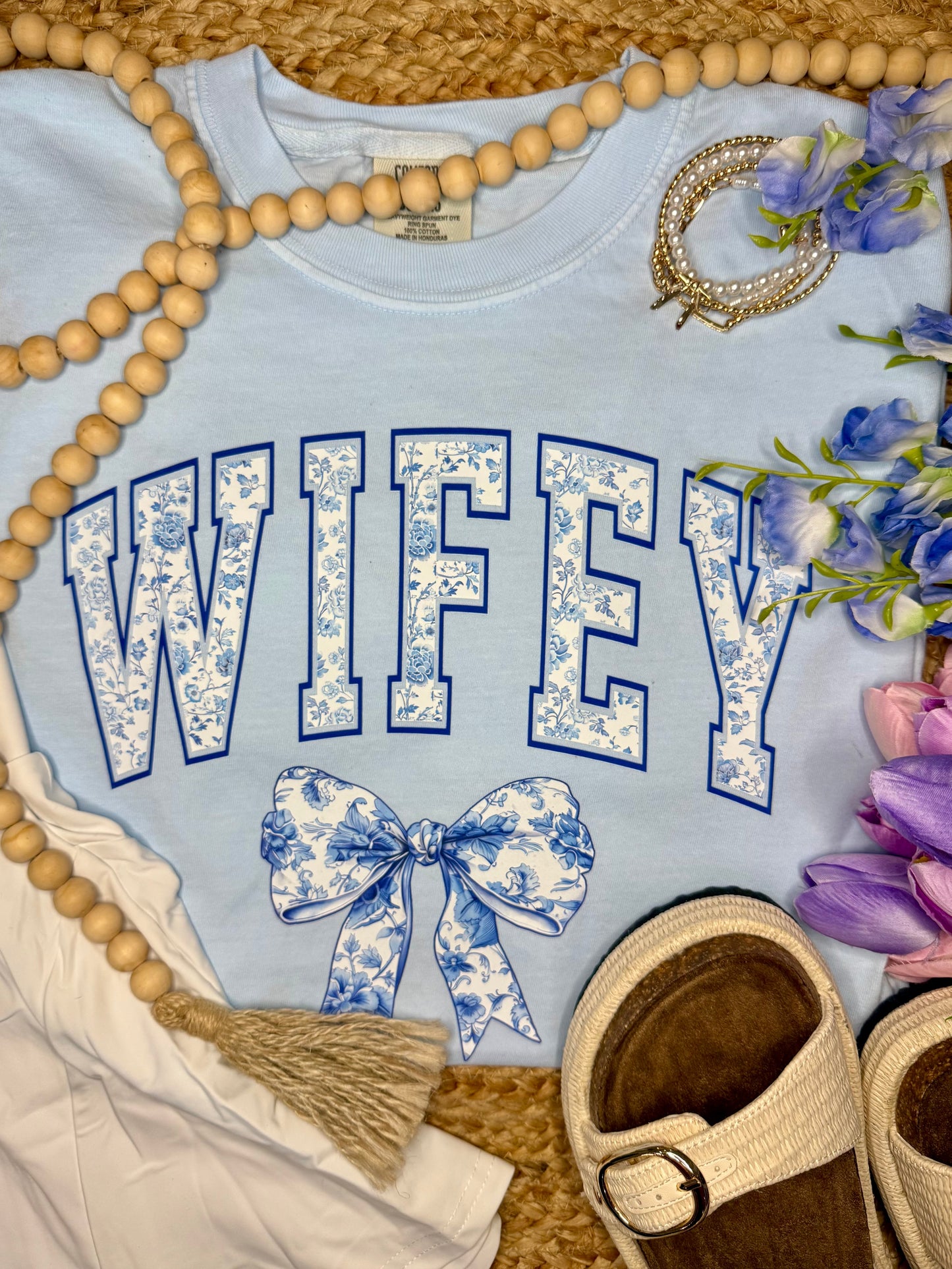 Floral Wifey Bow Tee