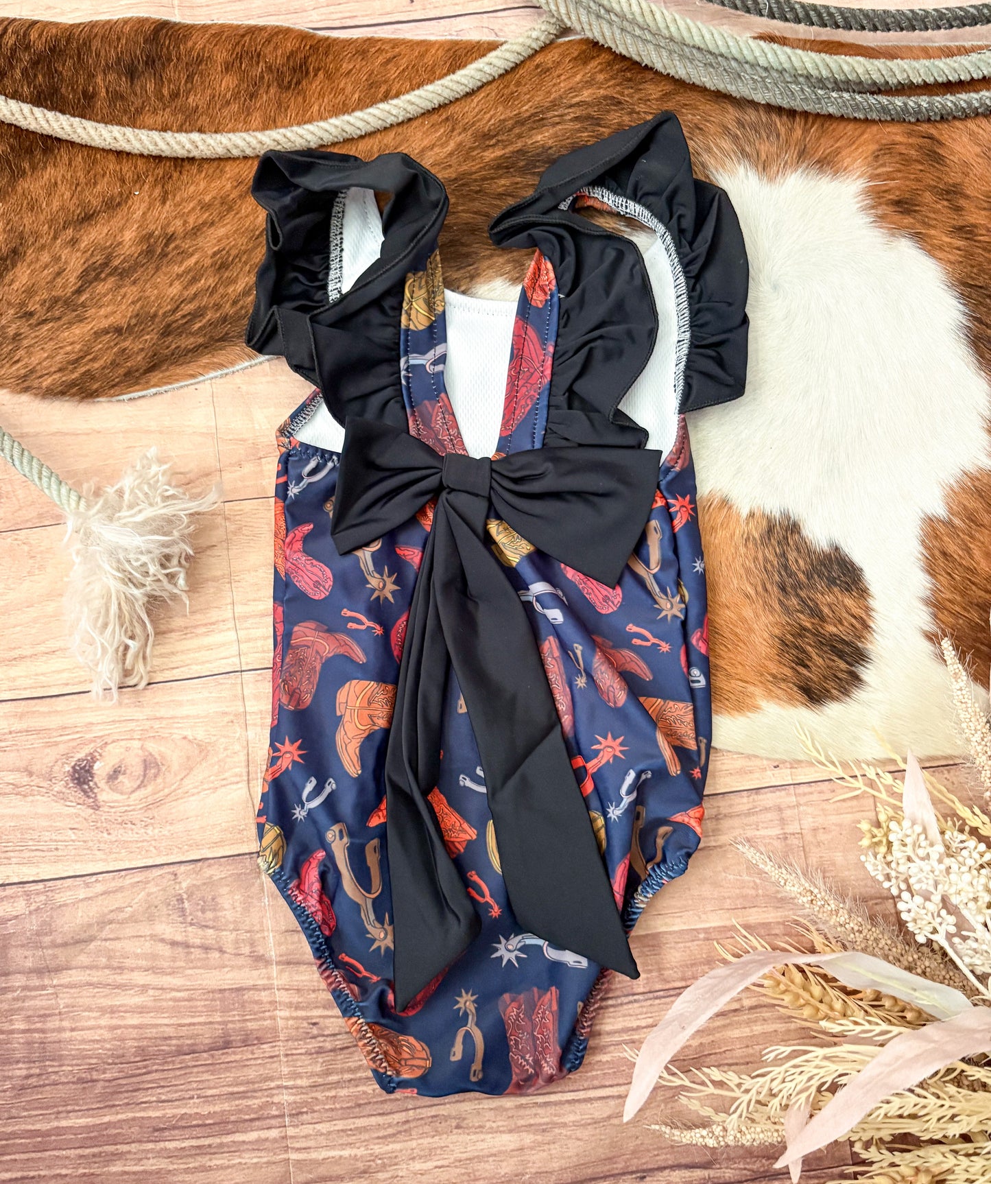 Boots & Spurs One Piece Bow Swimsuit