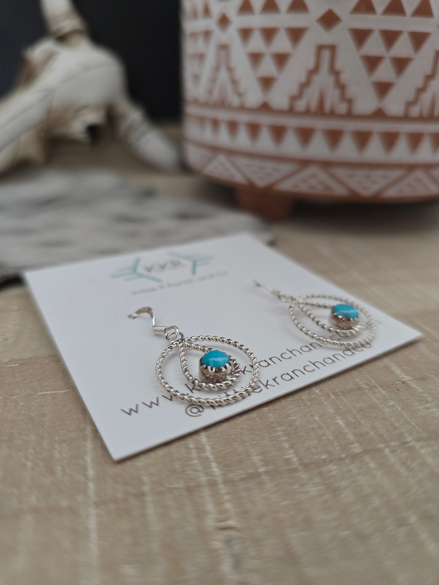 DERRICK LINCOLN KINGMAN TURQUISE TEARDROP EARRINGS