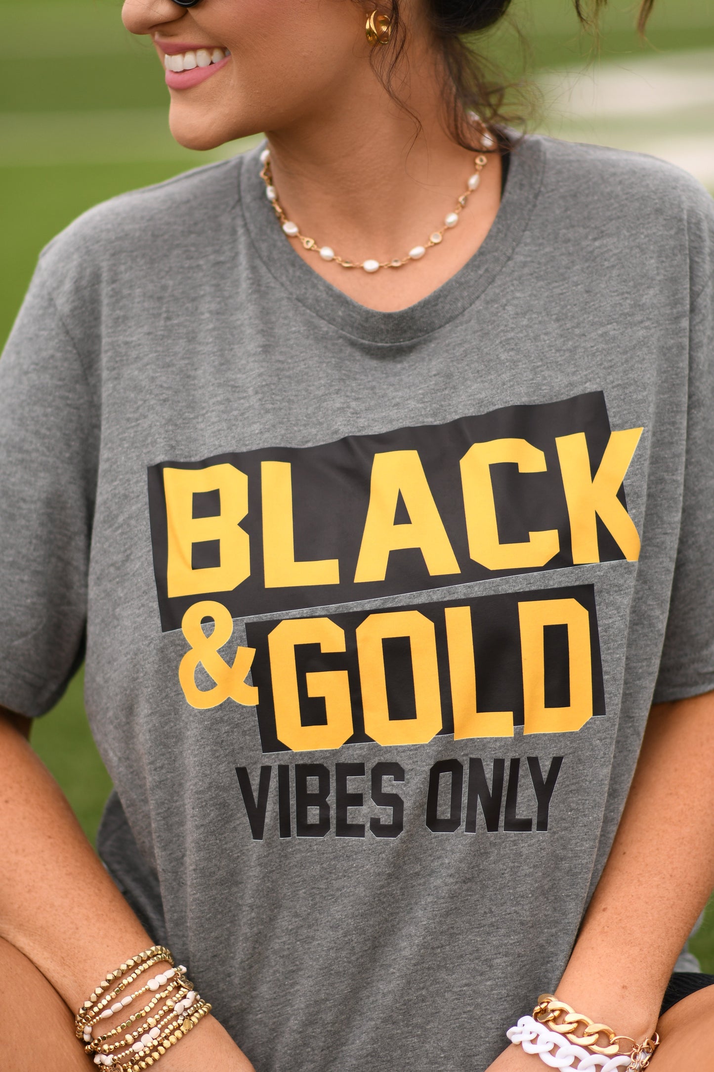 Black And Gold Vibes Only Tee