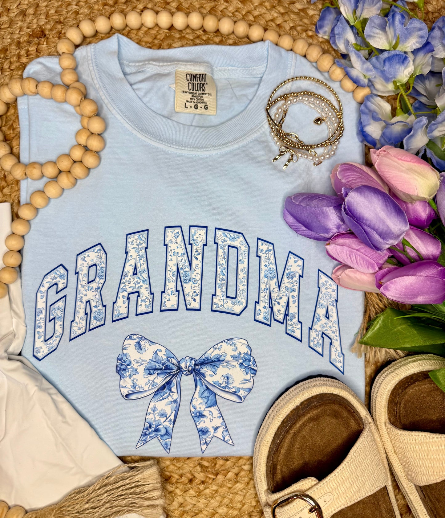 Floral Grandma Bow Tee
