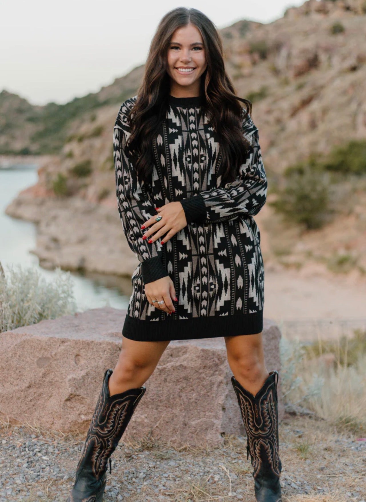 Montana Aztec Sweater Dress