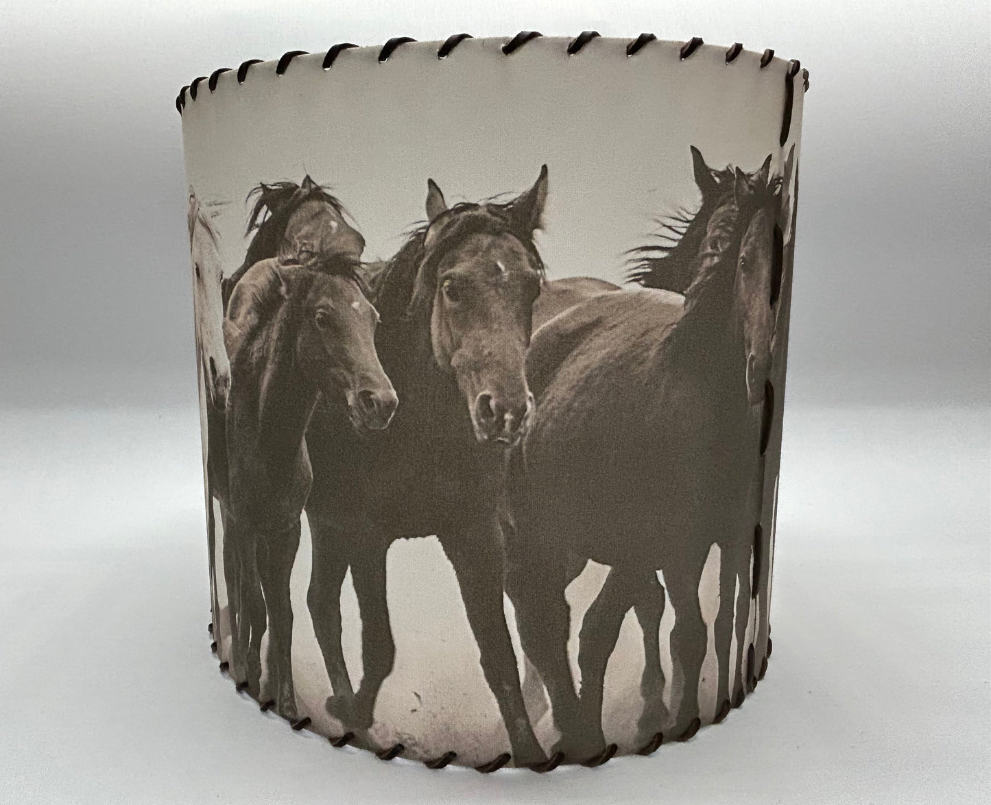 Horses in the Fog Lampshade