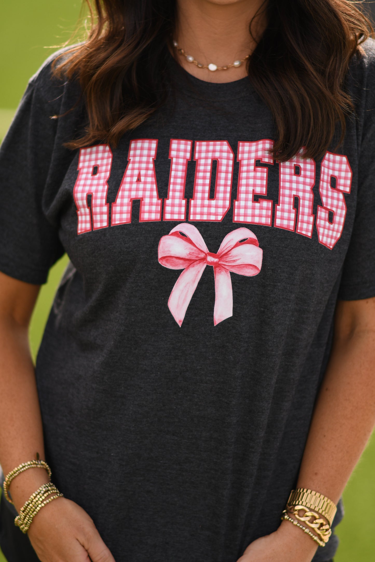 Raiders Gingham Bow Tee