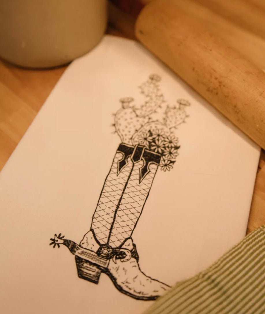 THE BOOTS & BRONCS COLLECTION TEA TOWELS