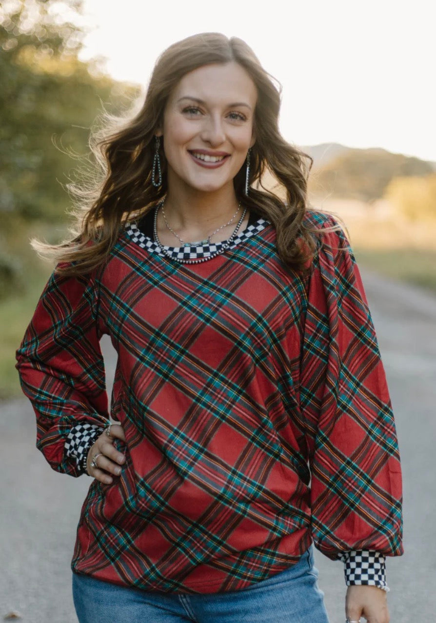 Merry and Checked Top