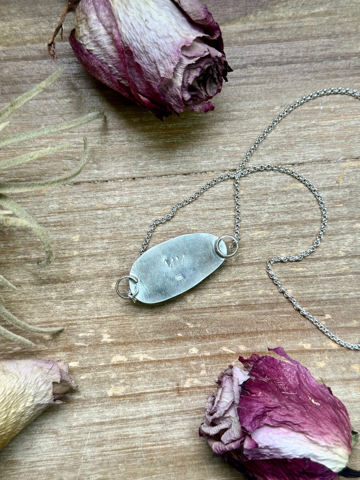 Sterling Silver Chain Necklace with Freeform Turquoise Pendant – 16”