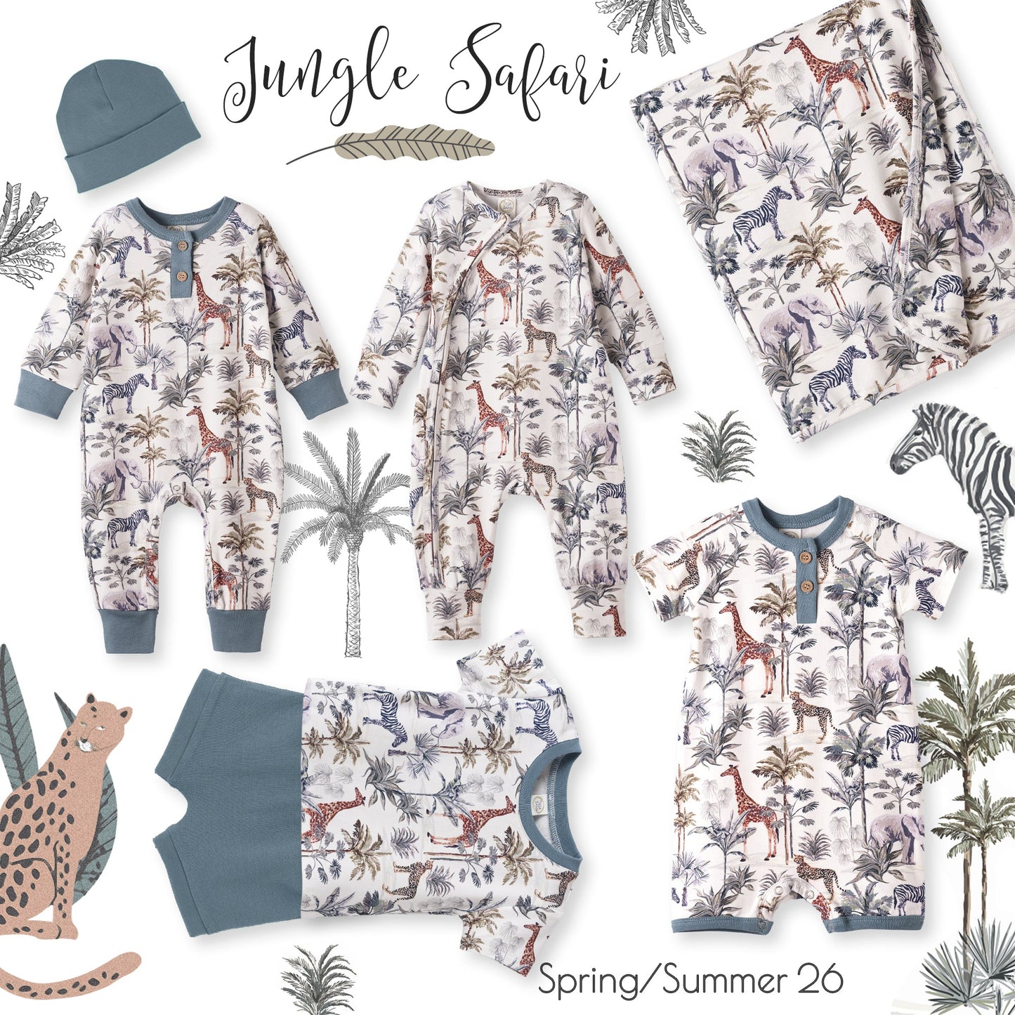 Jungle Safari Bamboo-Cotton Top & Shorts Set