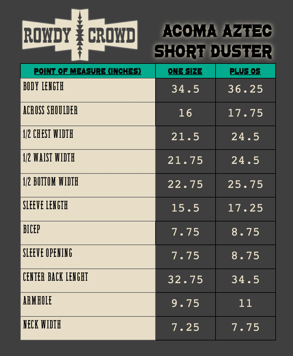 Acoma Aztec Short Duster