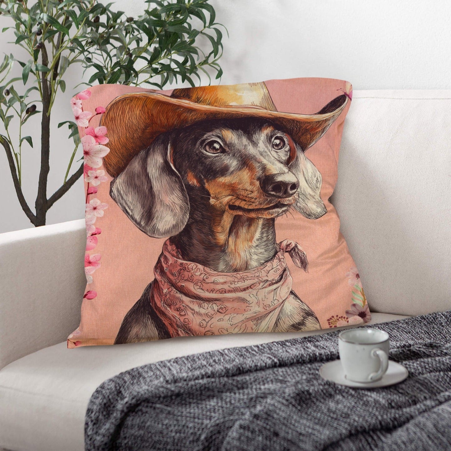 Danilo Painted Dachshund Pillow Case Made in America