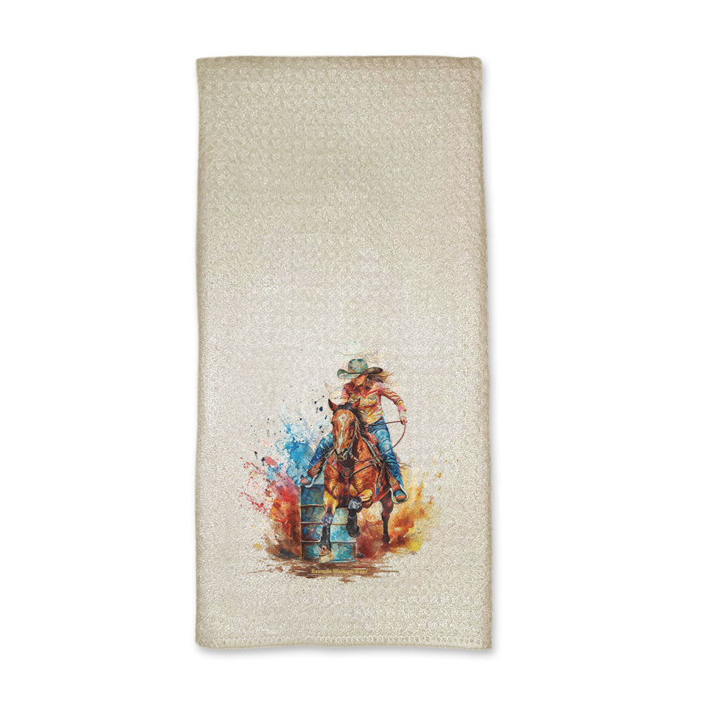 BARREL RACER Western Rodeo Kitchen Hand Towel Set