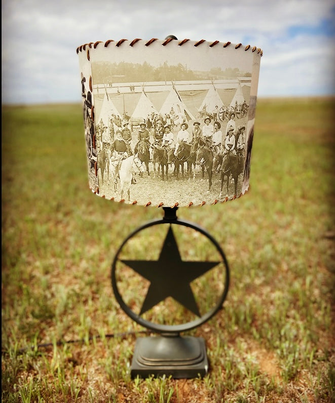 101 Ranch Cowboys and Cowgirls Lampshade Large 14 inch