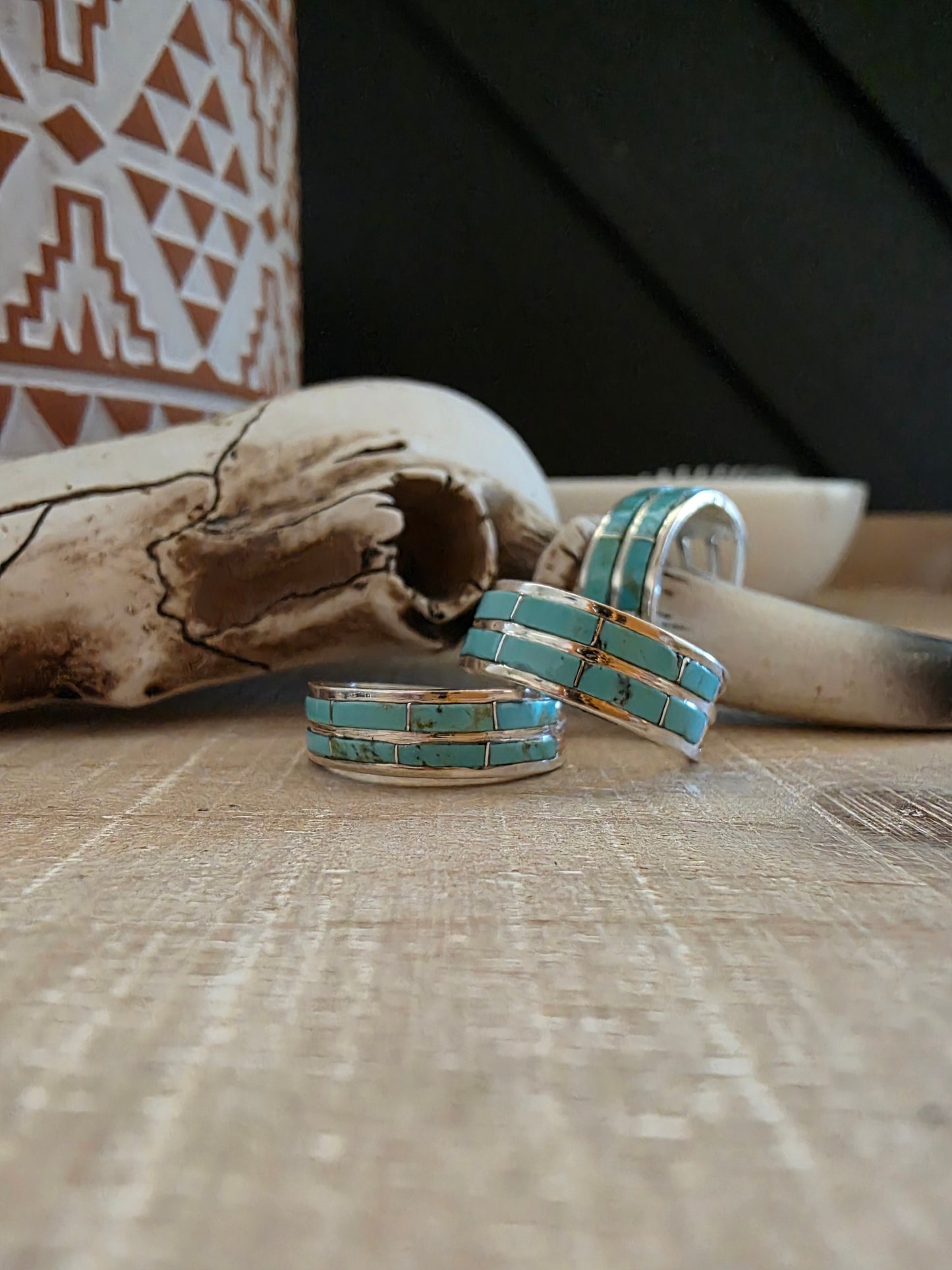 CLARESSA KYLESTEWA TWO ROW TURQUOISE BAND