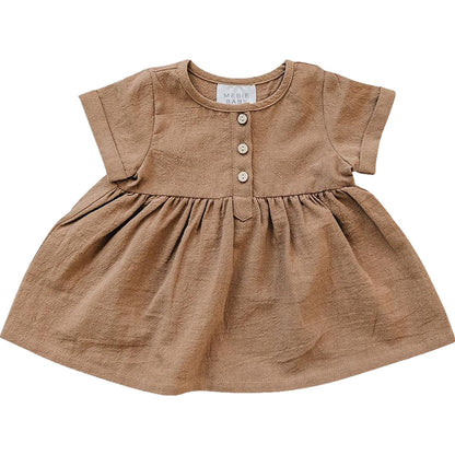 Camel Linen Cotton Dress