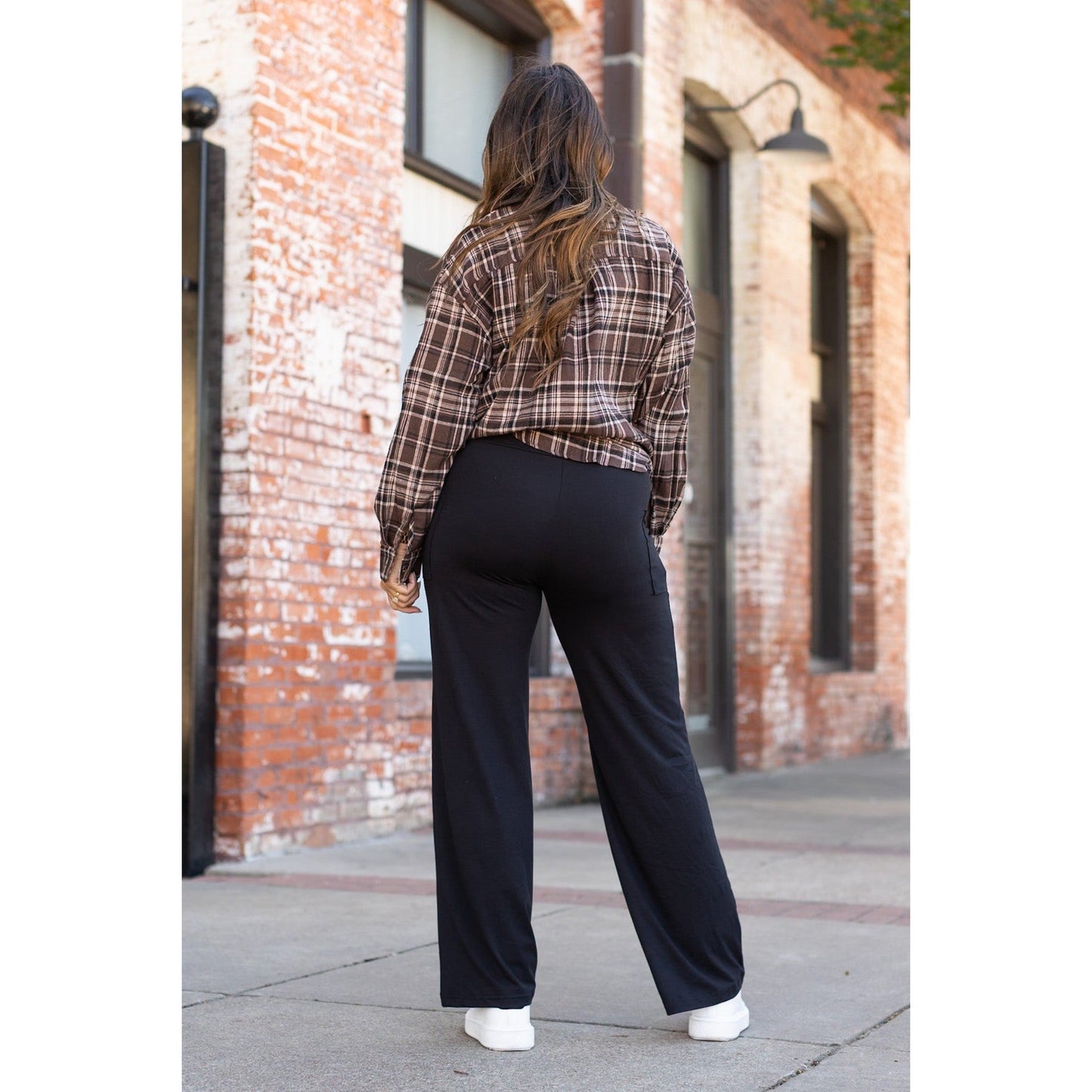Ready to Ship | The Brooke - Black Wide Leg Full-Length with Pockets - Luxe Leggings by Julia Rose®