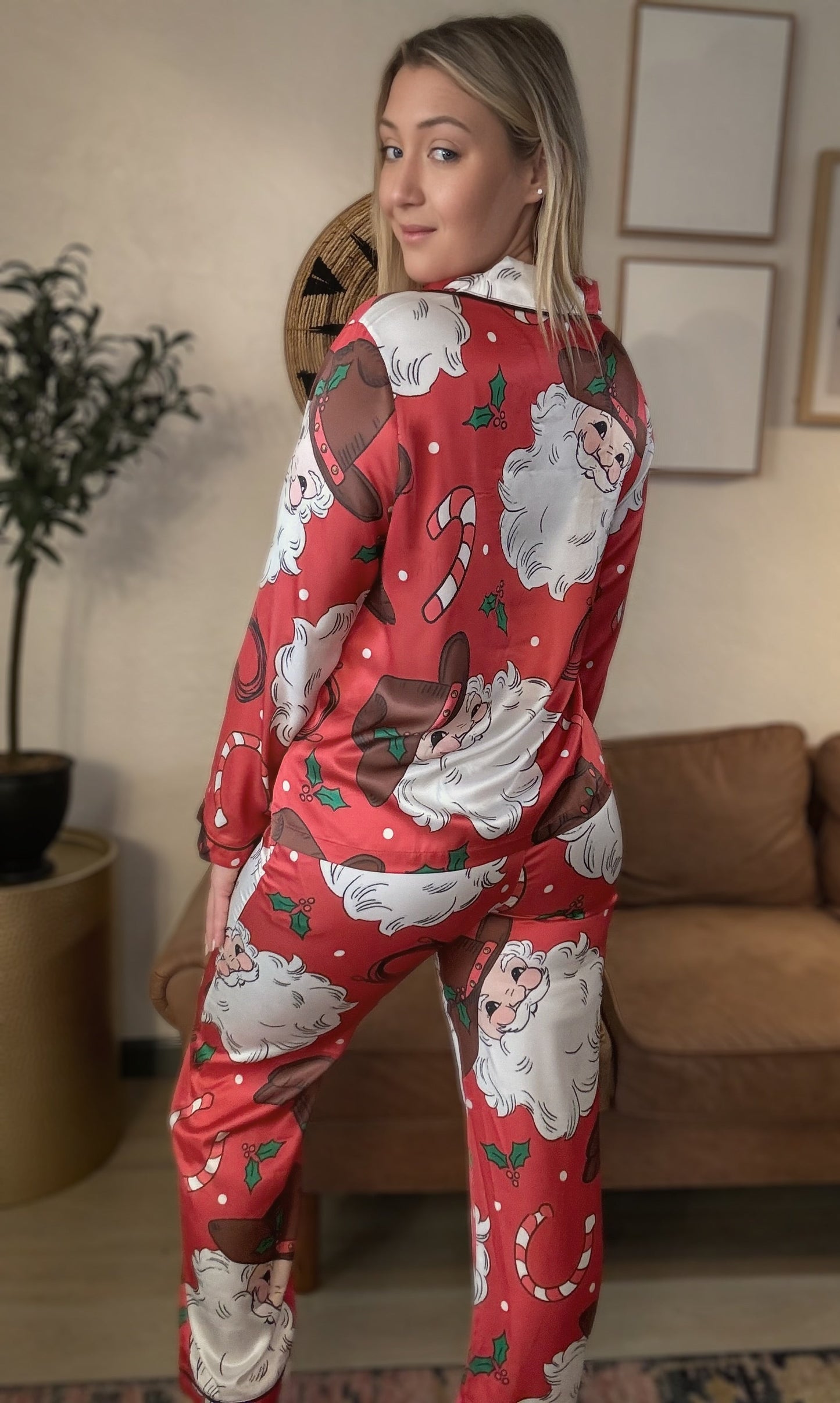 Western Christmas Silky Pajama Sets