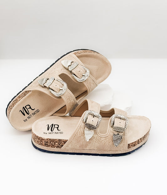 Morgana Western Sandal in Cream