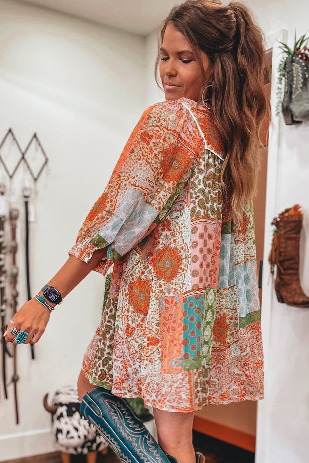 Orange Paisley Dress