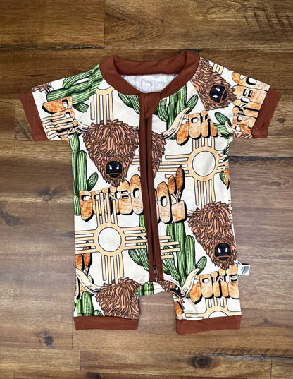 Cowboy Bamboo Shortie Romper