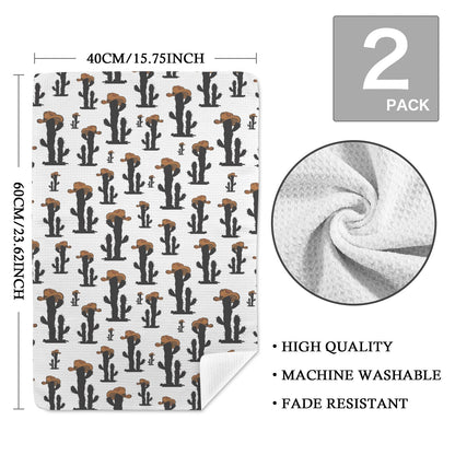 Cowboy Cactus Set of 2 Kitchen Dish Towels Made in America