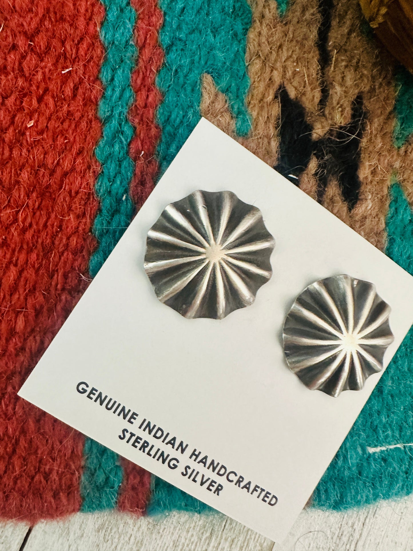 Navajo Sterling Silver Concho Post Earrings