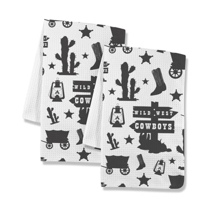 Wild West Cowboys Set of 2 Dish Towels Made in America