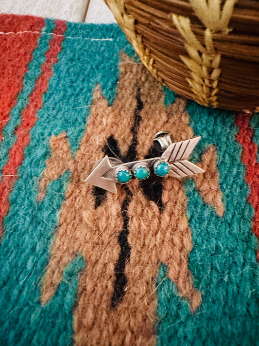 Navajo Turquoise & Sterling Silver Arrow Earring