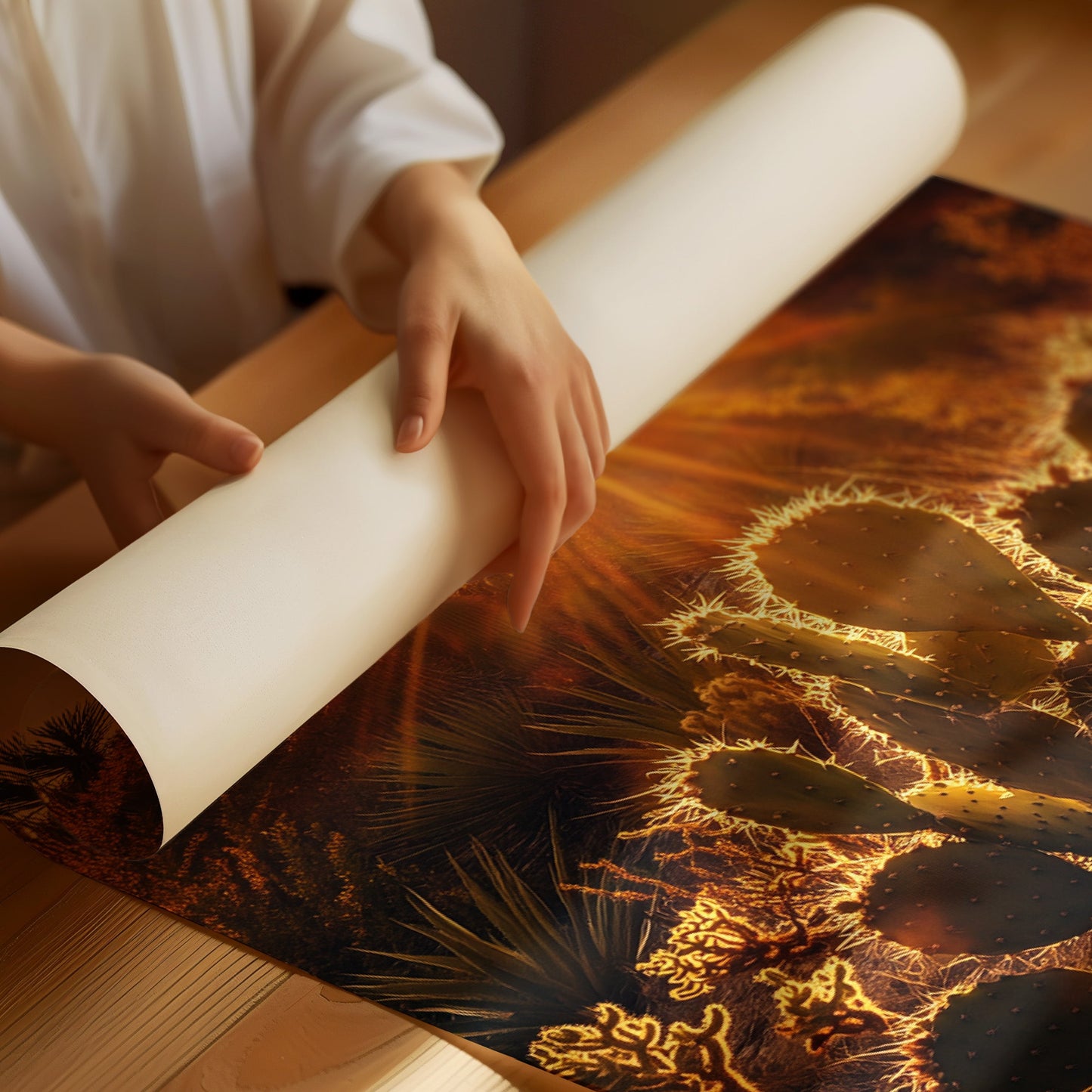 Desert Light Prickly Pear at Sunset