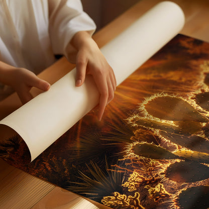 Desert Light Prickly Pear at Sunset