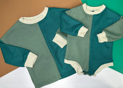 Cedar Color Block Sweater Romper