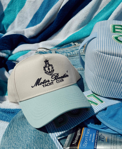 Motor Boatin' Yacht Club - Baby Blue Vintage Trucker Hat