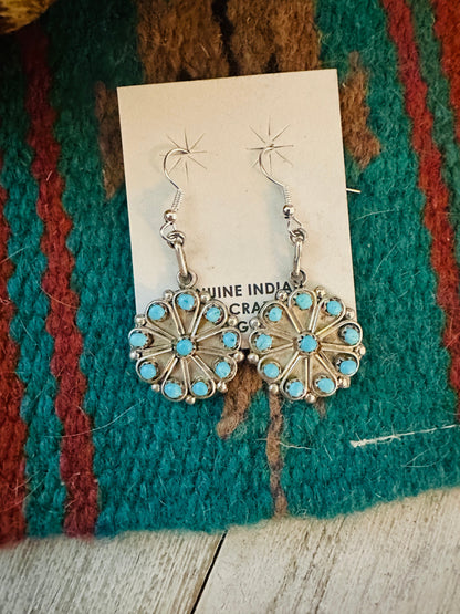 Navajo Turquoise & Sterling Silver Dangle Earrings