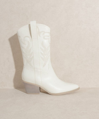 The Samara White Short Boot