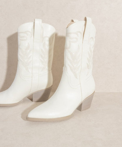 The Samara White Short Boot