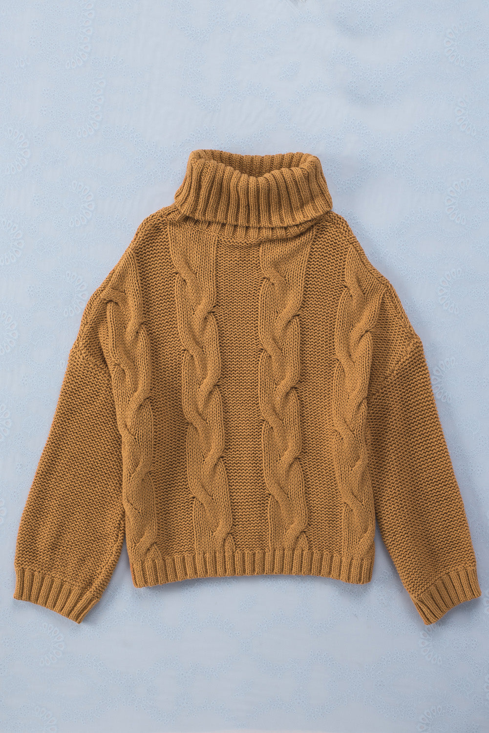 Cuddle Weather Cable Knit Handmade Turtleneck Sweater