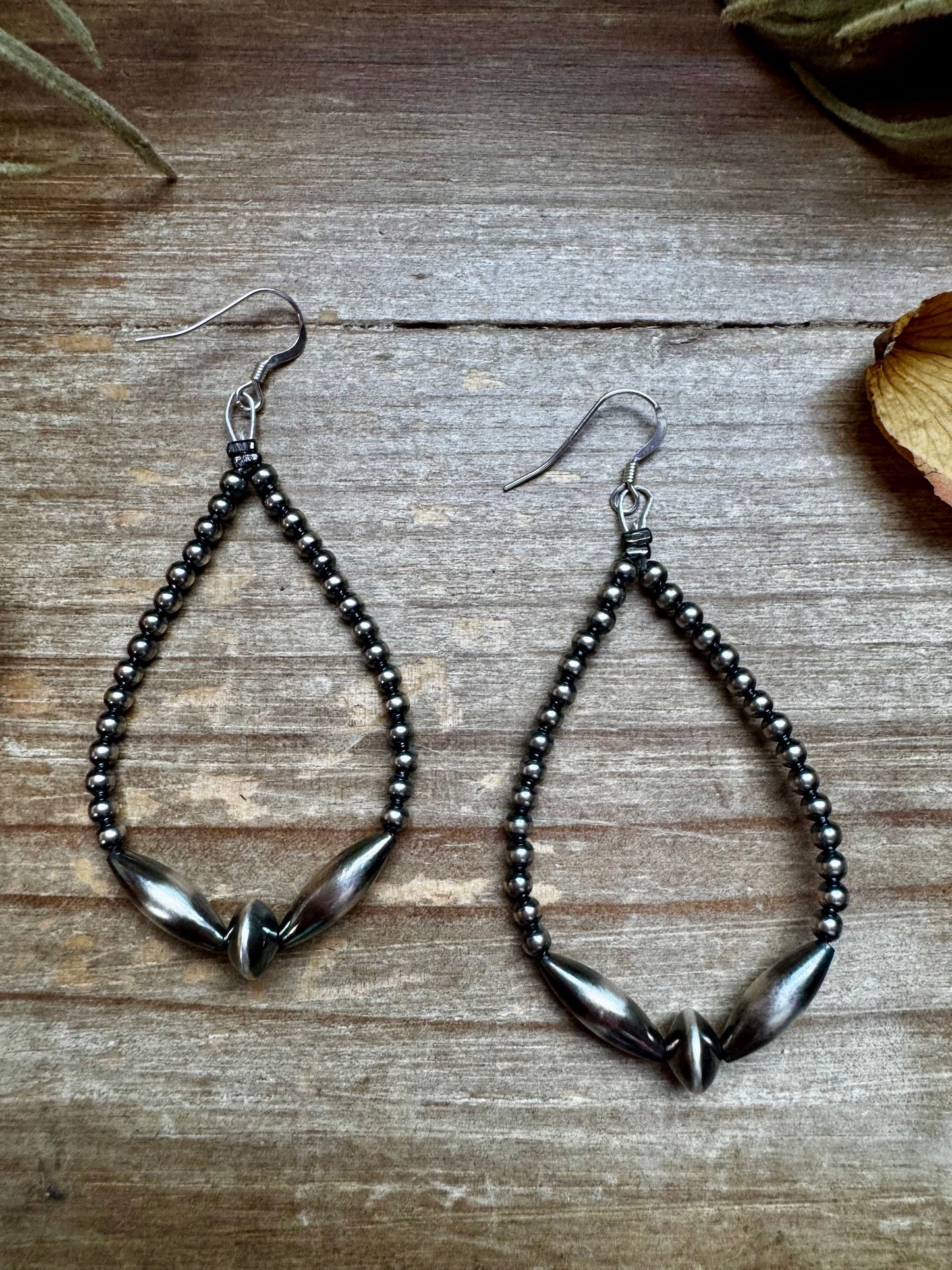 Sterling Silver Pearl & Torpedo Teardrop Earrings