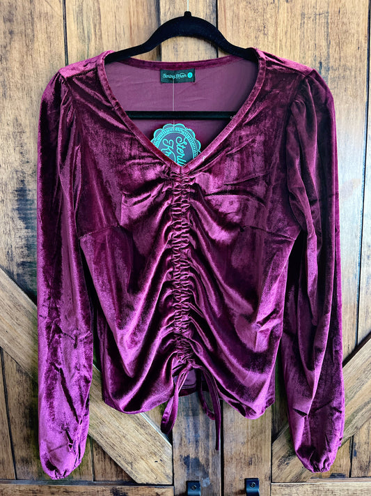 Burgundy Velvet Top