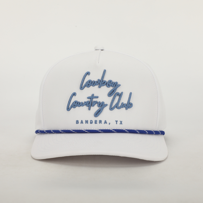 Cursive Roped Hat White