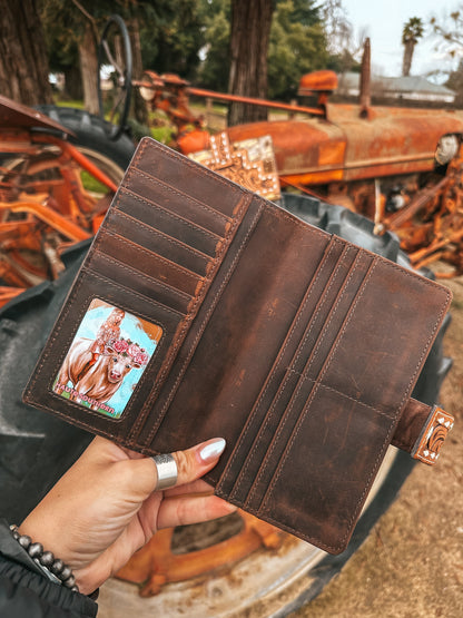 The Lancaster Wallet (Gold Foil Splattered Cowhide ) a Haute Southern Hyde by Beth Marie Exclusive