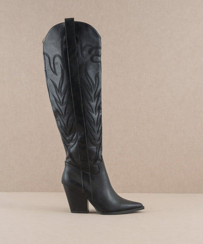 The Out West Tall Cowboy Boot in Black