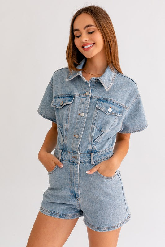 The Dimitri Denim Romper