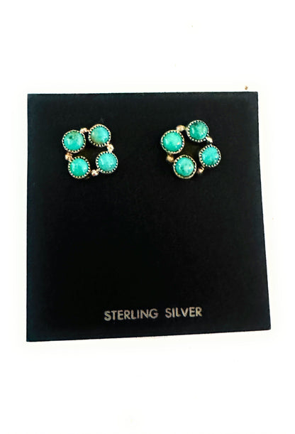 Navajo Sterling Silver & Turquoise Post Earrings