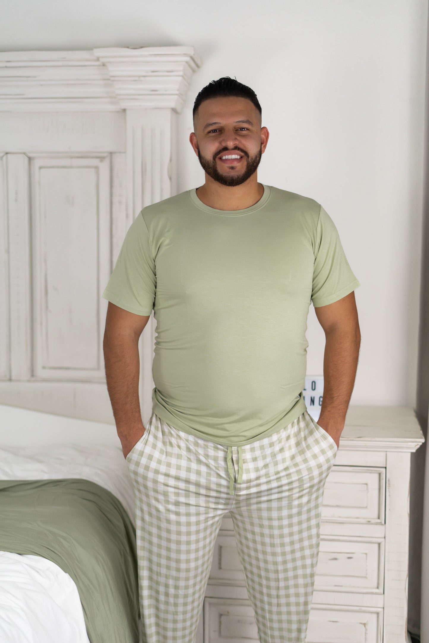 SAGE GINGHAM MEN'S DREAM SET