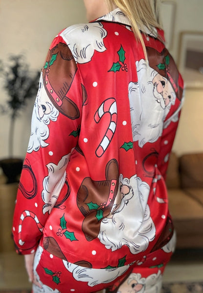 Western Christmas Silky Pajama Sets