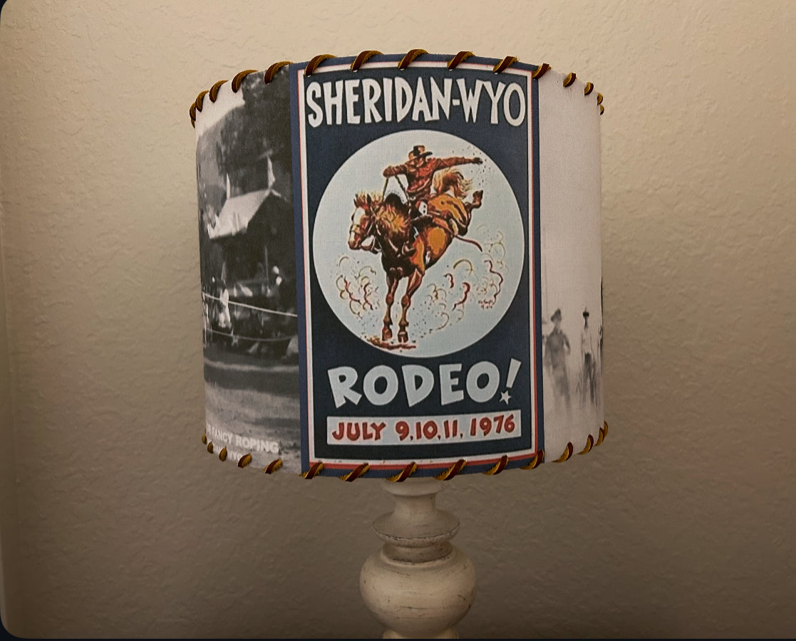 Sheridan Wyo Rodeo Lampshade Blue