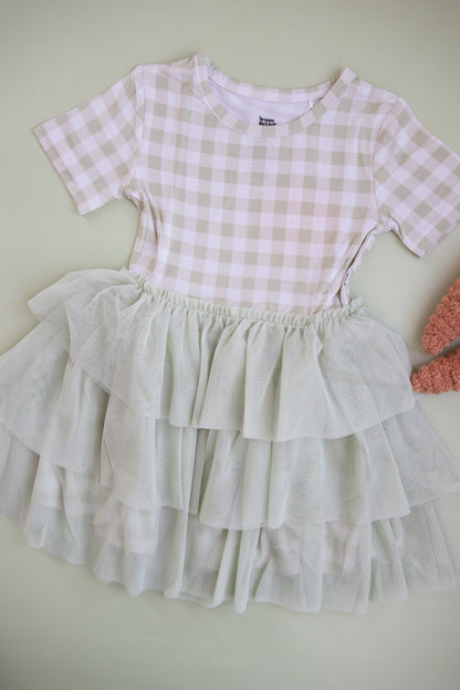 SAGE GINGHAM DREAM TUTU DRESS