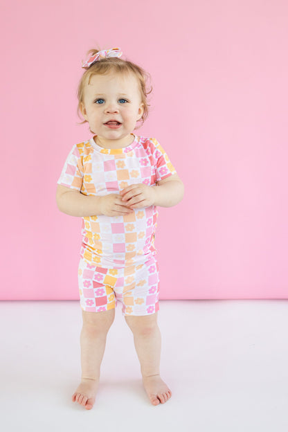 SUMMER SUNSET CHECKERS DREAM SHORT SET