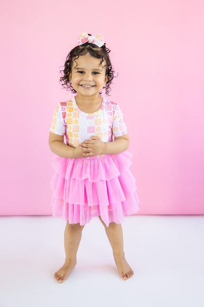 SUMMER SUNSET CHECKERS DREAM TUTU DRESS