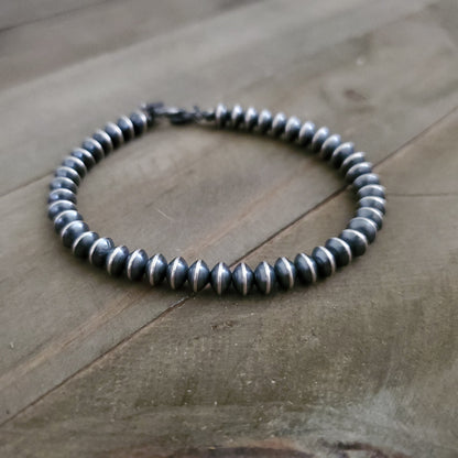 STERLING SILVER SAUCER NAVAJO PEARL BRACELET