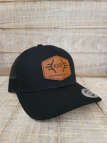 KITTIE K RANCH AND CO LEATHER PATCH SNAPBACK HAT